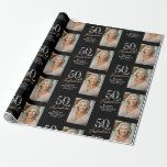 Papel De Presente Elegante Black 50 e Fabulosa 50th Birthday Photo<br><div class="desc">Elegante Black 50 e Fabuloso 50º Aniversário de Papel de Moldagem de Foto. 50 e um texto fabuloso no script de tendências com um nome em fundo preto. Personalize com sua foto,  nome e idade. É um presente personalizado para fotos de excelente para o aniversário de uma mulher.</div>