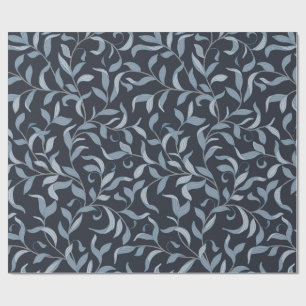 Papel De Presente Elegante Blue Leaf William Morris Inspirou