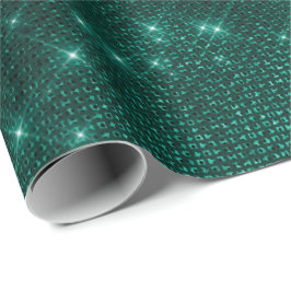 Papel De Presente Elegante brilho azul turquesa moderno feminino e e