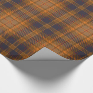 Papel De Presente Elegante Brown | Cor de Laranja | Xadrez azul veri