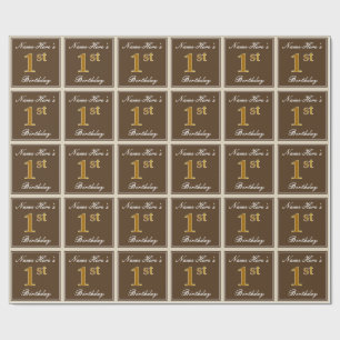 Papel De Presente Elegante, Brown, primeiro aniversario do ouro do