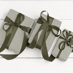 Papel De Presente Elegante Caçador Verde e Branco fino Strik