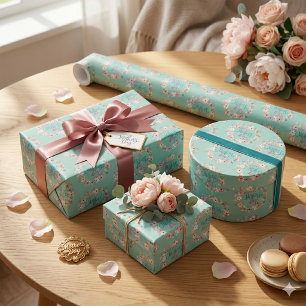 Papel De Presente Elegante Celebração do Dia das Mães com Flores