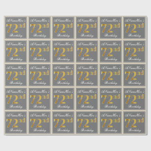 Papel De Presente Elegante, cinzento, aniversário do ouro do falso