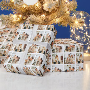 Papel De Presente Elegante Colagem de Fotos de Natal Minimalista 4
