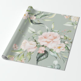 Papel De Presente Elegante Cor-de-rosa embebido em Eucalyptus verde