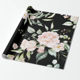 Papel De Presente Elegante Cor-de-rosa esmagador Eucalyptus verde pr