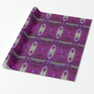 Papel De Presente Elegante de padrão geométrico da Cinza-Art Rosa
