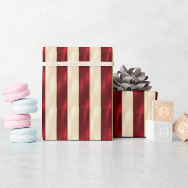 Papel De Presente Elegante E Listra Dourada (Chá de bebê)