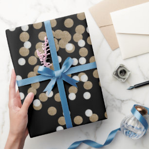 Papel De Presente elegante e moderno partido Dourado Confetti Feriad