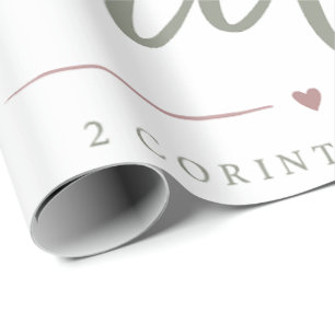 Papel De Presente Elegante Ela Anda Pela Fé Versículo da Bíblia Cris