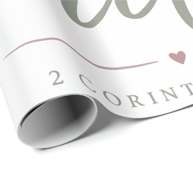 Papel De Presente Elegante Ela Anda Pela Fé Versículo da Bíblia Cris (Ponta do rolo)