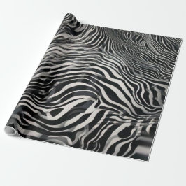 Papel De Presente Elegante Estampa de Zebra Preta e Branca de Luxo A