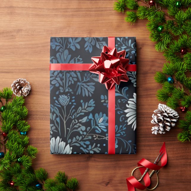 Papel De Presente Elegante Floral (Presente de Natal)