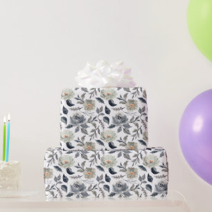 Papel De Presente Elegante Floral Botânico Aquarela Vintage