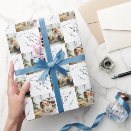 Papel De Presente Elegante Foto Moderno Personalizado de Família de 