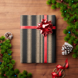 Papel De Presente Elegante Glitter Ombre Preto e Dourado