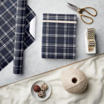 Elegante Grade Naval Prateado Padrão Xadrez Slate