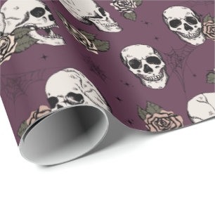 Papel De Presente Elegante Maroon Gótica Halloween