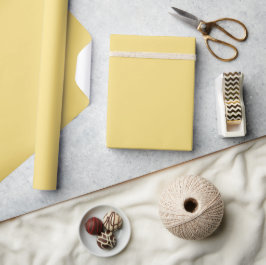 Papel De Presente Elegante Minimalista Sólida Chique Amarelo Jasmim 
