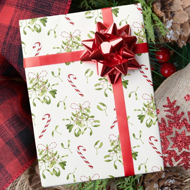 Papel De Presente Elegante Mistura Greenery de Natal (Criador carregado)