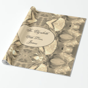 Papel De Presente Elegante Moderno Abstrato de Quic Art Faux Dourado