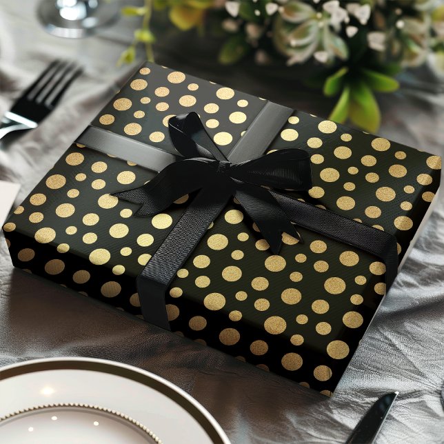 Papel De Presente Elegante Moderno Ouro Falso Pontos de Bolha em Pre (Criador carregado)