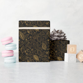 Papel De Presente Elegante Negócios Flor de Cacau Fruta Ouro Preto