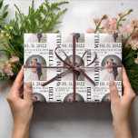 Papel De Presente Elegante Newlyweds Sr. & Sra. Wedding<br><div class="desc">Este papel de embrulho foi projetado com fotos e texto do Casal. Parece muito na moda! Você pode personalizar facilmente este empacotamento de presentes alterando o Nome, a data e a foto. Crie um para o presente de casamento de seus amigos e família hoje! Para mais personalização, clique no link...</div>