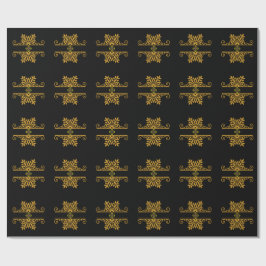 Papel De Presente Elegante Ornamento Floral Dourado Estilo Barroco