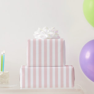 Papel De Presente Elegante padrão de listra rosa pastel feminino Pri