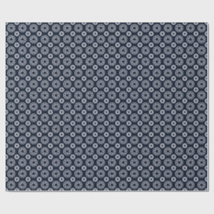 Papel De Presente Elegante padrão de mandala azul marinho e branco