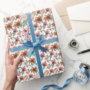 Papel De Presente Elegante padrão decorativo floral aquarela mostrad