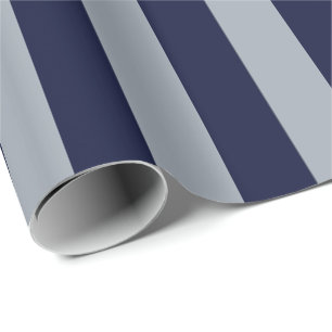 Papel De Presente Elegante padrão listrado azul marinho azul claro
