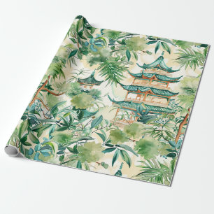 Papel De Presente Elegante Pagode de Coral Sabugueiro Botânico