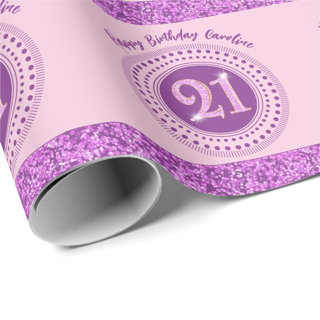 Papel de Presente Elegante para 21º Aniversário co (Ponta do rolo)