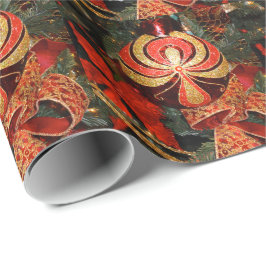 Papel De Presente Elegante Poinsettia do Enfeites de natal Vermelho 