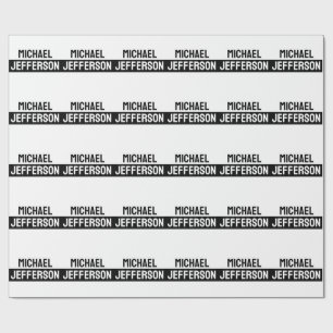 Papel De Presente Elegante Preto Branco Personalizado Personalizado