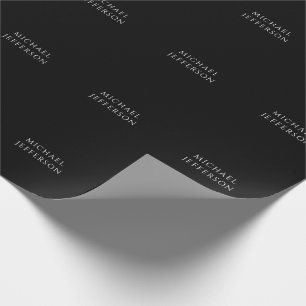 Papel De Presente Elegante Preto Branco Personalizado Personalizado