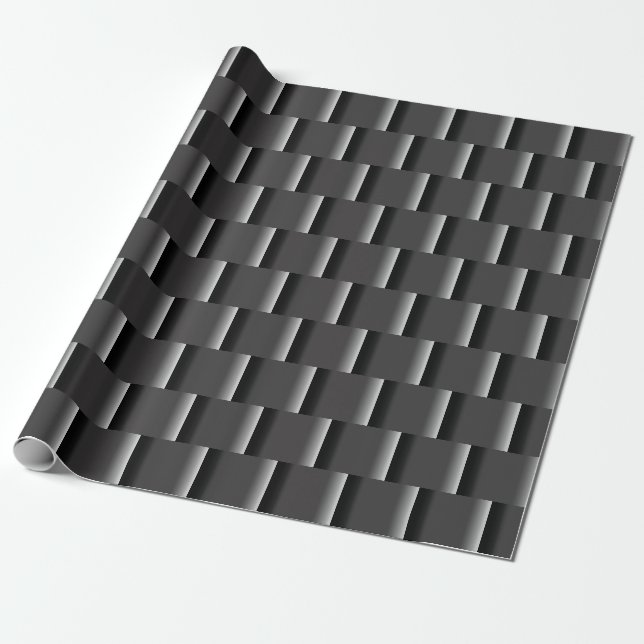 Papel De Presente Elegante Preto para cinza Grande Abstrato (Desenrolado)