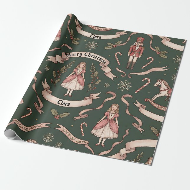 Papel De Presente Elegante Quebra-Nozes  (Desenrolado)