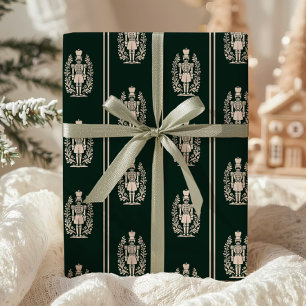 Papel De Presente Elegante Quebra-Nozes Verde Escuro