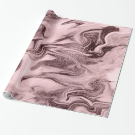 Papel De Presente Elegante rosa de ouro e mármore rosa