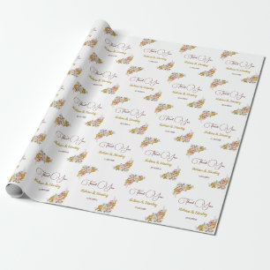 Papel De Presente Elegante Rosa, Rosa Dourado Casamento Floral Eucal