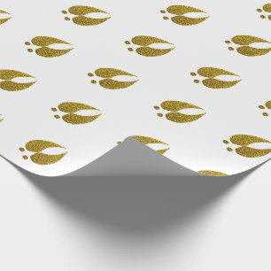 Papel De Presente Elegante Russo e Rastreamento Dourado da Largura d