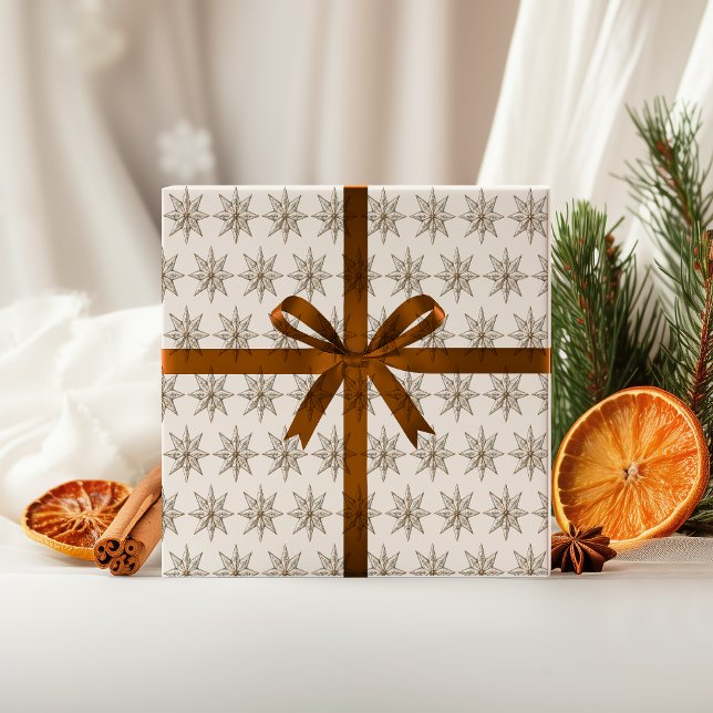 Papel De Presente Elegante Rustic Noël Wrappaper (Criador carregado)