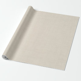 Papel De Presente Elegante Simples de Textura de Creme Linen Beige