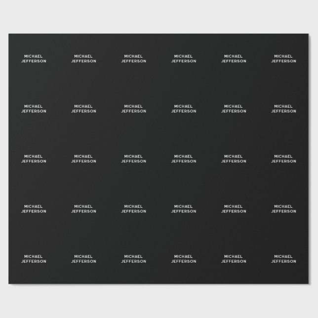 Papel De Presente Elegante Simples Preto Branco Personalizado Custom (Aberto)