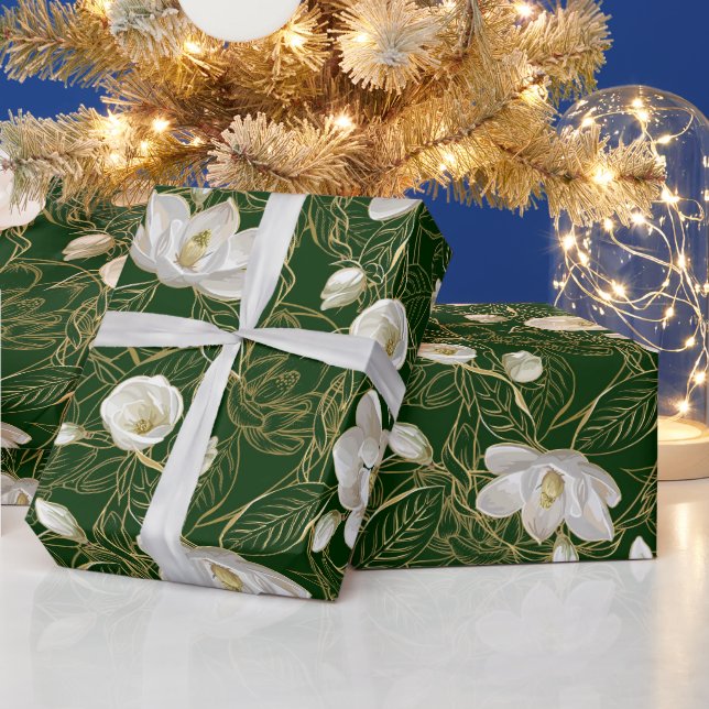 Papel De Presente Elegante Southern Magnolias Art Nouveau Patterno (Feriados)