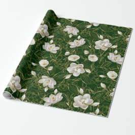 Papel De Presente Elegante Southern Magnolias Art Nouveau Patterno